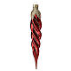Palline natalizie 4 pz ghiaccioli rosso bianco 16 cm vetro soffiato s2