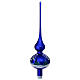 Christmas tree topper painted blown glass 35 cm blue s3