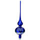 Christmas tree topper painted blown glass 35 cm blue s4