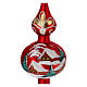 Red Christmas tree topper blown glass snowy village 35 cm s2