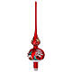 Red Christmas tree topper blown glass snowy village 35 cm s4