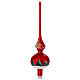 Red Christmas tree topper blown glass snowy village 35 cm s5