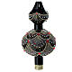 Black Christmas tree topper in blown glass with red rhinestones 35 cm s2