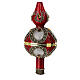 Red Christmas tree topper with amber rhinestones, 35 cm, blown glass s2
