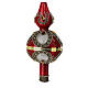 Red gold blown glass Christmas tree topper with rhinestones 35 cm s2