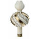 Ivory Christmas tree topper with slanted golden lines, 35 cm, blown glass s2