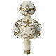 Ivory Christmas tree topper with golden flowers and rhinestones, 35 cm, blown glass s2