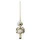 Ivory Christmas tree topper with golden flowers and rhinestones, 35 cm, blown glass s3