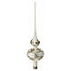 Decorated ivory blown glass Christmas tree topper 35 cm s1