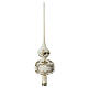 Decorated ivory blown glass Christmas tree topper 35 cm s3