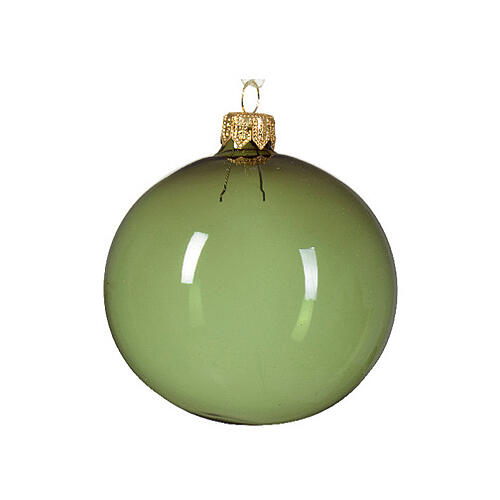 Weihnachtsbaumkugeln, 6-teiliges Set, sortiert, Bordeaux/Grün/Rot, transparent, 80 mm, geblasenes Glas 2