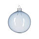 Christmas balls of 80 mm, white, peach and cerulean clear blown glass s1