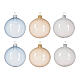 Christmas balls of 80 mm, white, peach and cerulean clear blown glass s4