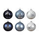 Weihnachtsbaumkugeln, 6-teiliges Set, sortiert, mit Sternendekor, Weiß/Himmelblau/Mitternachtsblau, matt/glänzend, 80 mm, geblasenes Glas s4