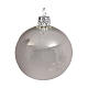 Set of 6 shiny silver Christmas baubles 60 mm blown glass s2