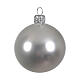 Set of 6 Christmas balls, matte silver blown glass, 60 mm s2