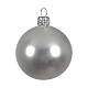 Set of 6 Christmas baubles in matte silver finish, 60 mm blown glass s2