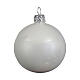 6pcs glossy white blown glass Christmas baubles 60 mm s2