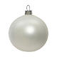 Set of 6 Christmas balls, matte white blown glass, 60 mm s2