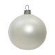 Set of 6 pcs blown glass Christmas baubles 60mm matte white s2