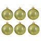 Set 6 palline natalizie verde pistacchio vetro soffiato 60 mm s4