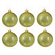 Conjunto 6 bolas de Natal verde-pistache acabamento brilhante 60 mm vidro soprado s4