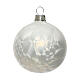 Set of 6 ice white Christmas baubles 60 mm blown glass s2