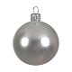 Christmas balls, set of 6, matte silver blown glass, 80 mm s2