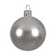 Palline natalizie set 6pz argento opaco vetro soffiato 80mm artigianale s2