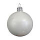 Set palline Natale 6 pz bianco smaltato vetro soffiato 80 mm s2