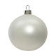 Set of 6 Christmas balls, matte white blown glass, 80 mm s2