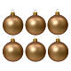 Set 6 boules Noël artisanales 80 mm verre soufflé couleur bronze s1