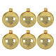 Polished golden Christmas balls, set of 6, blown glass, 80 mm s1