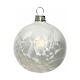 Icy white Christmas balls, set of 6, blown glass, 80 mm s2