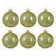 Weihnachtsbaumkugeln, 6-teiliges Set, Pistaziengrün, glänzend, 80 mm, geblasenes Glas s1