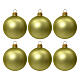 Set 6 palline Natale 60mm verde pistacchio opaco vetro soffiato s1