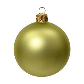 Set 6 pz palline natalizie verde pistacchio vetro soffiato opache 80mm