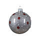 Set of Christmas balls, different colours with polka dots, 80 mm, blown glass s2