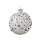 Polka dot Christmas bauble 80mm blown glass assorted s3