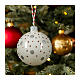 Polka dot Christmas bauble 80mm blown glass assorted s4