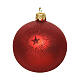 Weihnachtsbaumkugeln, 6-teiliges Set, Stern im Strahlenkranz, Rot, matt, 80 mm, geblasenes Glas s1