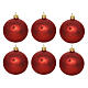 Weihnachtsbaumkugeln, 6-teiliges Set, Stern im Strahlenkranz, Rot, matt, 80 mm, geblasenes Glas s2