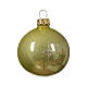 Set of Christmas balls, polished and opaque pistachio green, blown glass, 60 mm s1