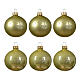 Set of Christmas balls, polished and opaque pistachio green, blown glass, 60 mm s2