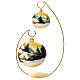 Double stand for Christmas balls of 100 mm, golden finish s2
