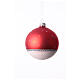 Set of Christmas balls, white red and silver with red car and Christmas tree, 80 mm, blown glass s10