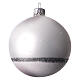 Pallina Natale assortita albero auto bianco argento rosso 80 mm vetro soffiato s8