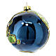 Pallina Natale globo terrestre vetro dipinta a mano 80 mm  s4