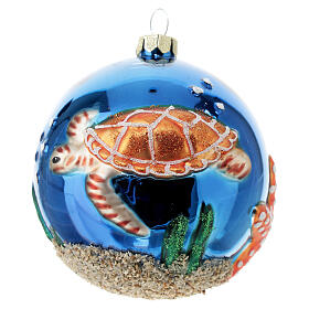Christmas ball, marine environment, glass, 3 in