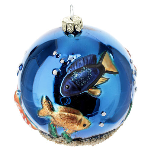 Christmas ball, marine environment, glass, 3 in 3